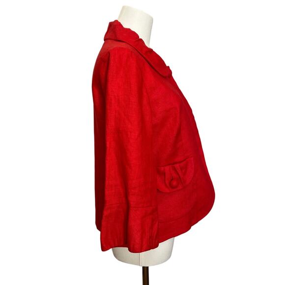 J. CREW | Women's 100% Linen 3/4 Sleeve Lined Blazer w/ Pockets | Size 6 - Picture 3 of 6